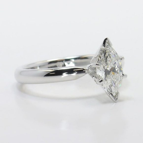 1.00 Ct Marquise Lab Grown Diamond Engagement Ring - Picture 2 of 4